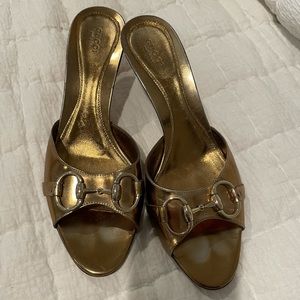 Gold Gucci Shoes